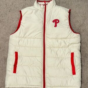 Phillies Cream & Red Puffer Vest – Size XLarge *Brand New*